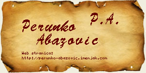 Perunko Abazović vizit kartica